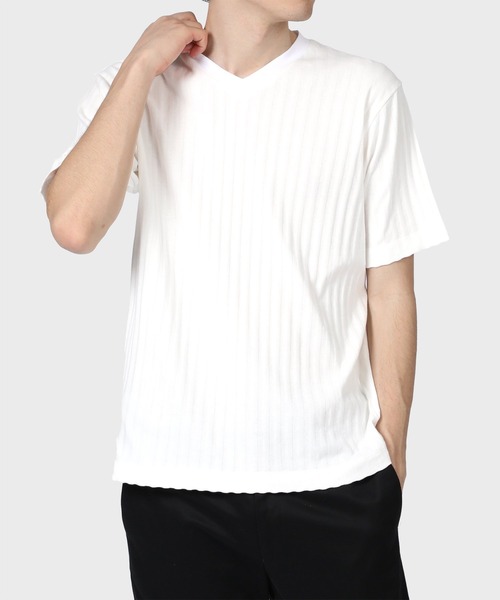Paul Smith COLLECTION(ポールスミスコレクション)の「ワイドリブ Vネック カットソー / 124307 J2224(Tシャツ/カットソー・メンズ・ホワイト/ブラック・MEDIUM/LARGE/X-LARGE)」の11枚目の写真