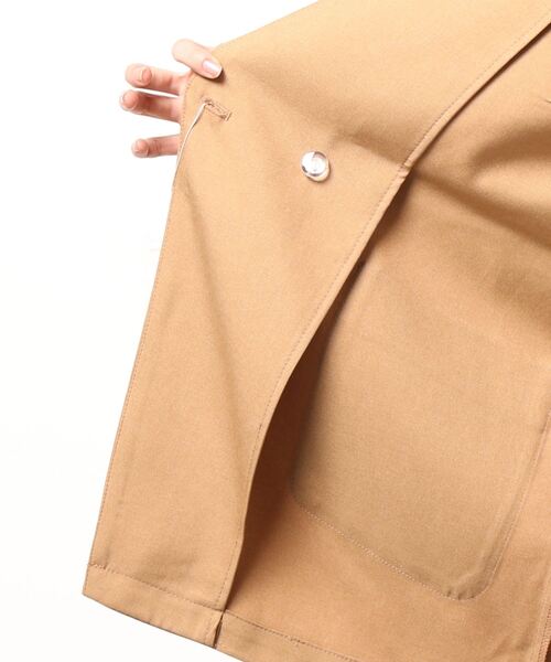 STYLEBLOCK(スタイルブロック)の「リネンタッチノーカラーハーフスリーブジャケット(ノーカラージャケット・レディース・ブラック/ベージュ/モカ・M)」の6枚目の写真