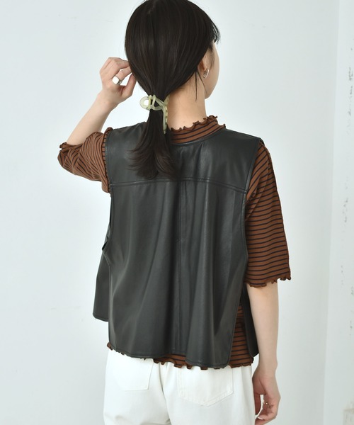 RETRO GIRL(レトロガール)の「ドット釦ベスト(ベスト・レディース・ブルー/オフホワイト/ブラック・FREE)」の17枚目の写真