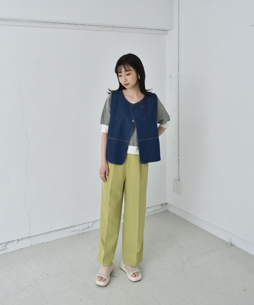 RETRO GIRL(レトロガール)の「ドット釦ベスト(ベスト・レディース・ブルー/オフホワイト/ブラック・FREE)」の5枚目の写真