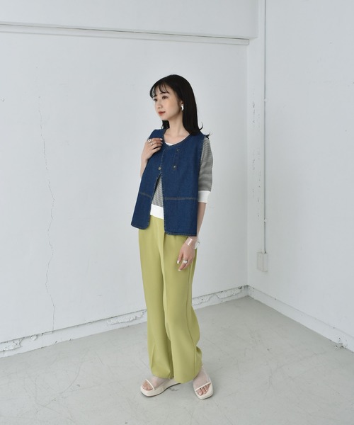 RETRO GIRL(レトロガール)の「ドット釦ベスト(ベスト・レディース・ブルー/オフホワイト/ブラック・FREE)」の11枚目の写真