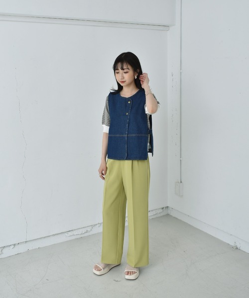 RETRO GIRL(レトロガール)の「ドット釦ベスト(ベスト・レディース・ブルー/オフホワイト/ブラック・FREE)」の21枚目の写真