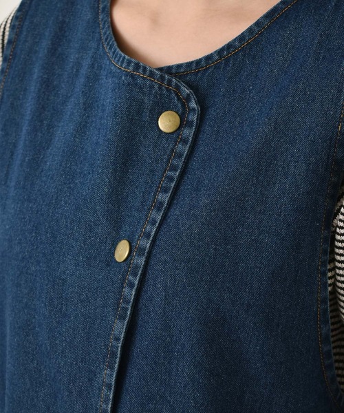 RETRO GIRL(レトロガール)の「ドット釦ベスト(ベスト・レディース・ブルー/オフホワイト/ブラック・FREE)」の15枚目の写真