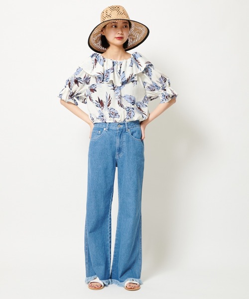 U by SPICK&SPAN(ユーバイスピックアンドスパン)の「2WAY フリルブラウス(シャツ/ブラウス・レディース・ホワイト/ブラック・FREE)」の3枚目の写真