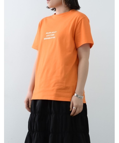 Re:EDIT(リエディ)の「メッセージロゴTシャツ(Tシャツ/カットソー・レディース・オレンジ/ホワイト/杢グレー/グリーン・LARGE/MEDIUM)」の9枚目の写真