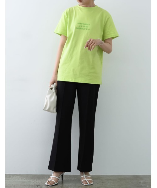 Re:EDIT(リエディ)の「メッセージロゴTシャツ(Tシャツ/カットソー・レディース・オレンジ/ホワイト/杢グレー/グリーン・LARGE/MEDIUM)」の6枚目の写真