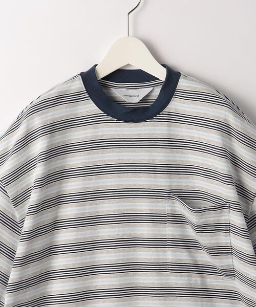 wonderland(ワンダーランド)の「<wonderland> BORDER TEE/Tシャツ(Tシャツ/カットソー・メンズ・グレー/ブラウン・1/0)」の4枚目の写真