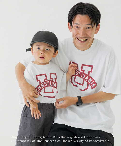 URBAN RESEARCH DOORS（アーバンリサーチドアーズ）の「『親子リンク』カレッジプリントTシャツ(KIDS)（Tシャツ/カットソー・キッズ・ホワイト系その他/ネイビー・105/135/120）」の15枚目の写真