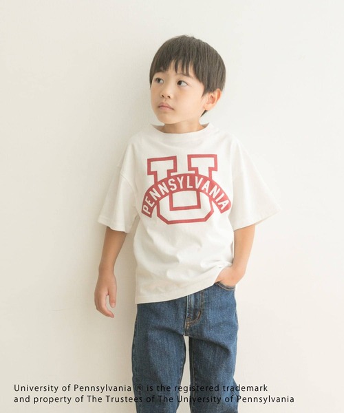URBAN RESEARCH DOORS（アーバンリサーチドアーズ）の「『親子リンク』カレッジプリントTシャツ(KIDS)（Tシャツ/カットソー・キッズ・ホワイト系その他/ネイビー・105/135/120）」の9枚目の写真