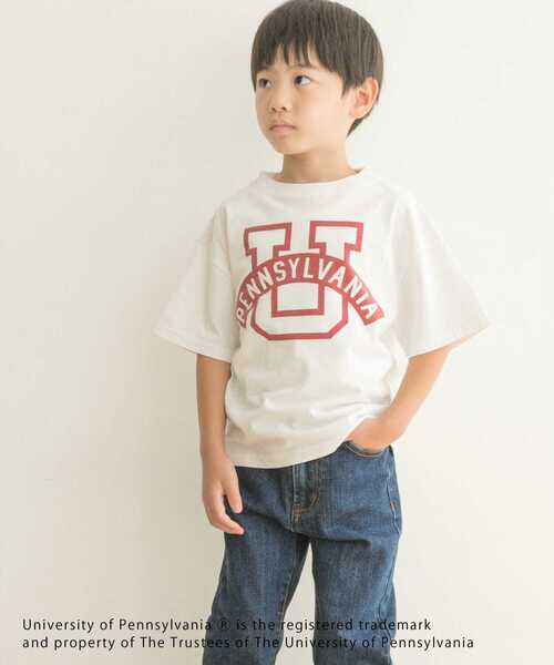 URBAN RESEARCH DOORS（アーバンリサーチドアーズ）の「『親子リンク』カレッジプリントTシャツ(KIDS)（Tシャツ/カットソー・キッズ・ホワイト系その他/ネイビー・105/135/120）」の5枚目の写真