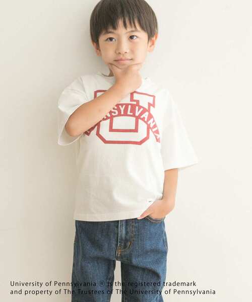 URBAN RESEARCH DOORS（アーバンリサーチドアーズ）の「『親子リンク』カレッジプリントTシャツ(KIDS)（Tシャツ/カットソー・キッズ・ホワイト系その他/ネイビー・105/135/120）」の16枚目の写真