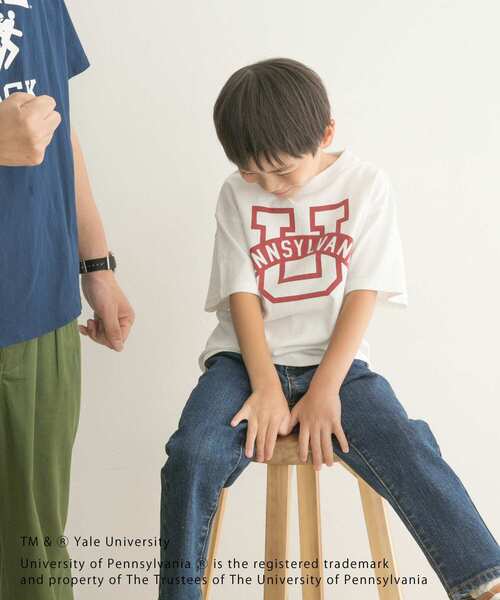 URBAN RESEARCH DOORS（アーバンリサーチドアーズ）の「『親子リンク』カレッジプリントTシャツ(KIDS)（Tシャツ/カットソー・キッズ・ホワイト系その他/ネイビー・105/135/120）」の22枚目の写真