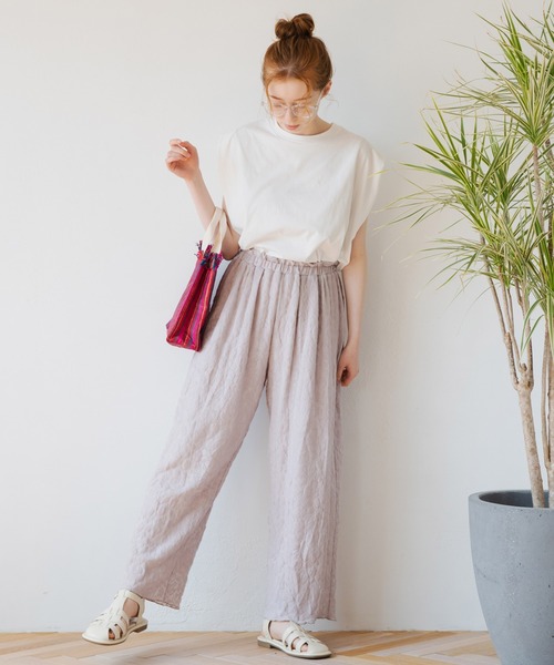 Crisp（クリスプ）の「ショルダータックTシャツ（Tシャツ/カットソー・レディース・ホワイト/ブルー・FREE）」の9枚目の写真