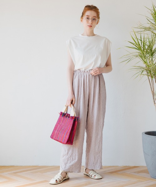 Crisp（クリスプ）の「ショルダータックTシャツ（Tシャツ/カットソー・レディース・ホワイト/ブルー・FREE）」の10枚目の写真