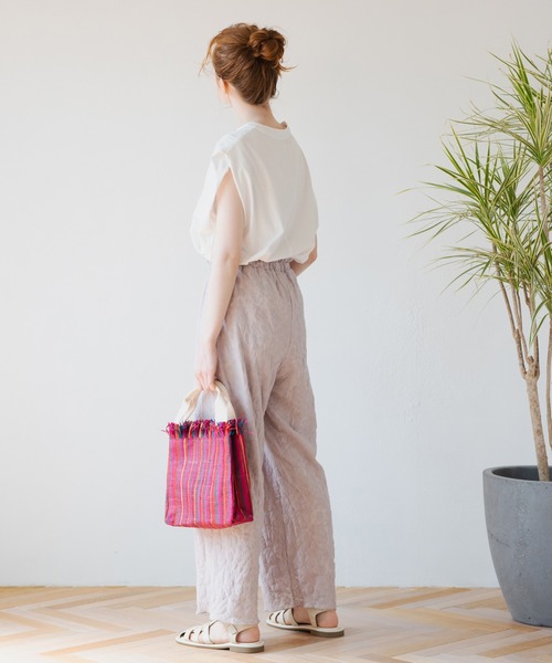 Crisp（クリスプ）の「ショルダータックTシャツ（Tシャツ/カットソー・レディース・ホワイト/ブルー・FREE）」の13枚目の写真