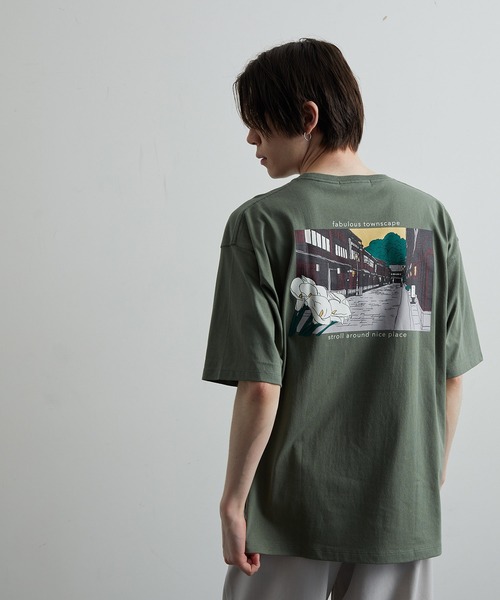 JUNRED（ジュンレッド）の「ノスタルジックグラフィックTシャツ（Tシャツ/カットソー・メンズ・ホワイト/チャコールグレー/カーキ・LL/M/L）」の3枚目の写真