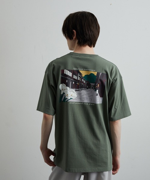 JUNRED（ジュンレッド）の「ノスタルジックグラフィックTシャツ（Tシャツ/カットソー・メンズ・ホワイト/チャコールグレー/カーキ・LL/M/L）」の9枚目の写真