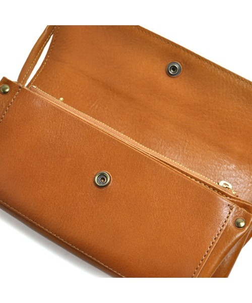 CLEDRAN（クレドラン）の「【本革 財布機能付き】CL3449 BAGU 2WAY WALLET SHOULDER（ショルダーバッグ・レディース・ブラック/キャメル/グリーン・FREE）」の6枚目の写真