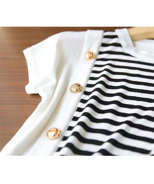 LOPASS(ロパス)の「クルーネック ボーダー柄トップス(Tシャツ/カットソー・レディース・ホワイト/ブラック/ネイビー・FREE)」の8枚目の写真