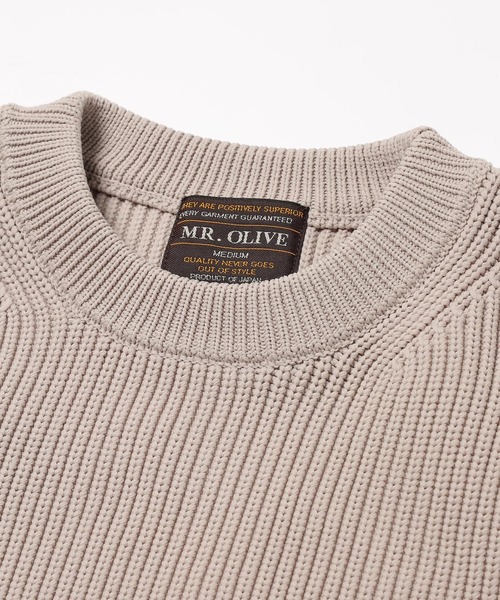 MR.OLIVE(ミスターオリーブ)の「ローゲージ アゼ編み ポリエステルニット / クルーネック セーター(ニット/セーター・メンズ・ベージュ/ネイビー/グリーン/ブラック・LARGE/MEDIUM/SMALL)」の8枚目の写真