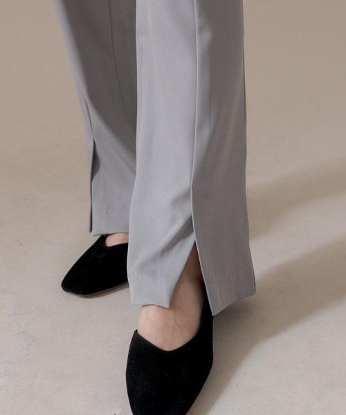 mline（エムライン）の「[mline] センタースリットパンツ（デニムパンツ・レディース・グレー/オリーブ/グリーン・2/1）」の21枚目の写真