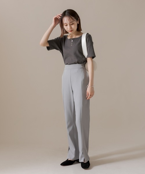 mline（エムライン）の「[mline] センタースリットパンツ（デニムパンツ・レディース・グレー/オリーブ/グリーン・2/1）」の12枚目の写真