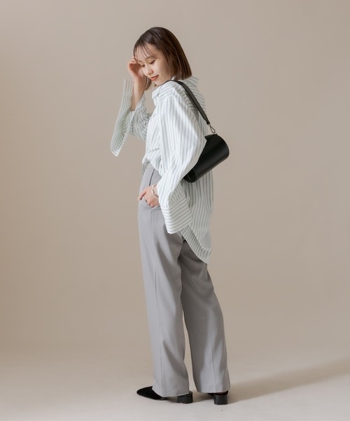 mline（エムライン）の「[mline] センタースリットパンツ（デニムパンツ・レディース・グレー/オリーブ/グリーン・2/1）」の7枚目の写真