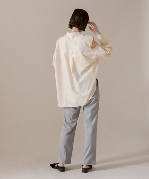 mline（エムライン）の「[mline] センタースリットパンツ（デニムパンツ・レディース・グレー/オリーブ/グリーン・2/1）」の10枚目の写真