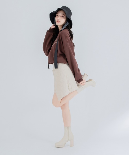 qumerry.（キュメリ）の「ロゴスウェットプルオーバー（スウェット・レディース・ホワイト/ネイビー/ブラウン・FREE）」の11枚目の写真