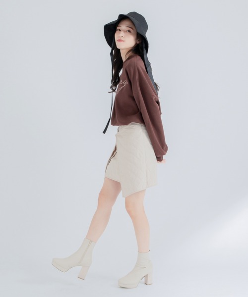 qumerry.（キュメリ）の「ロゴスウェットプルオーバー（スウェット・レディース・ホワイト/ネイビー/ブラウン・FREE）」の12枚目の写真