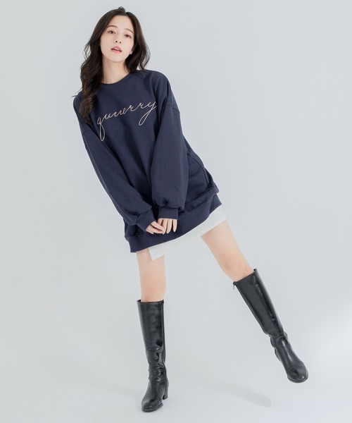 qumerry.（キュメリ）の「ロゴスウェットプルオーバー（スウェット・レディース・ホワイト/ネイビー/ブラウン・FREE）」の15枚目の写真