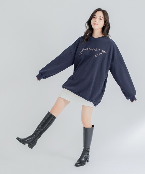 qumerry.（キュメリ）の「ロゴスウェットプルオーバー（スウェット・レディース・ホワイト/ネイビー/ブラウン・FREE）」の16枚目の写真