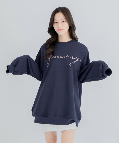 qumerry.（キュメリ）の「ロゴスウェットプルオーバー（スウェット・レディース・ホワイト/ネイビー/ブラウン・FREE）」の17枚目の写真