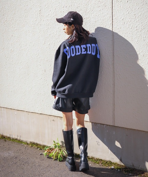 ZIP FIVE(ジップファイブ)の「【ZIP FIVE】【e.g.】オーバーサイズフリースハーフジッププルオーバー ワンポイント刺繍スウェット トラックジャケット(スウェット・レディース・ブラック/ネイビー/ブラウン/アイボリー/杢グレー・MEDIUM/LARGE/X-LARGE)」の8枚目の写真