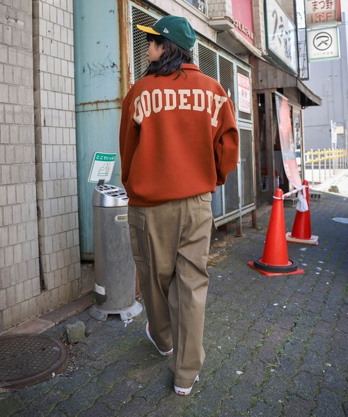 ZIP FIVE(ジップファイブ)の「【ZIP FIVE】【e.g.】オーバーサイズフリースハーフジッププルオーバー ワンポイント刺繍スウェット トラックジャケット(スウェット・レディース・ブラック/ネイビー/ブラウン/アイボリー/杢グレー・MEDIUM/LARGE/X-LARGE)」の14枚目の写真