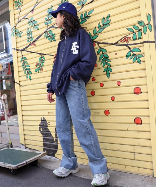 ZIP FIVE(ジップファイブ)の「【ZIP FIVE】【e.g.】オーバーサイズフリースハーフジッププルオーバー ワンポイント刺繍スウェット トラックジャケット(スウェット・レディース・ブラック/ネイビー/ブラウン/アイボリー/杢グレー・MEDIUM/LARGE/X-LARGE)」の20枚目の写真