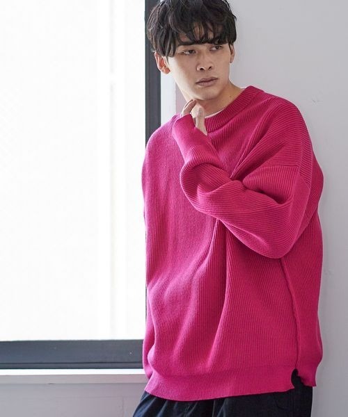 LOWRYS FARM（ローリーズファーム）の「アゼモックボリュームニット　345125（ニット/セーター・メンズ・ブラウン/グレー/ピンク・MEDIUM/LARGE）」の2枚目の写真