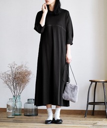 シミヘン加工 フレンチバスク Aラインフレアワンピース