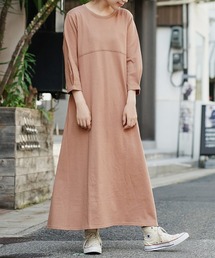 シミヘン加工 フレンチバスク Aラインフレアワンピース