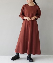 シミヘン加工 フレンチバスク Aラインフレアワンピース