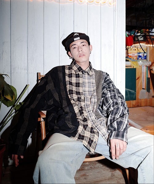 Ressaca(レサーカ)の「オーバーサイズ リメイク 長袖 チェックシャツ(シャツ/ブラウス・メンズ・ブラック・L/XL/M/XXL)」の4枚目の写真