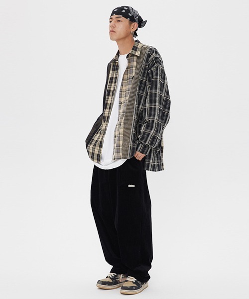 Ressaca(レサーカ)の「オーバーサイズ リメイク 長袖 チェックシャツ(シャツ/ブラウス・メンズ・ブラック・L/XL/M/XXL)」の15枚目の写真