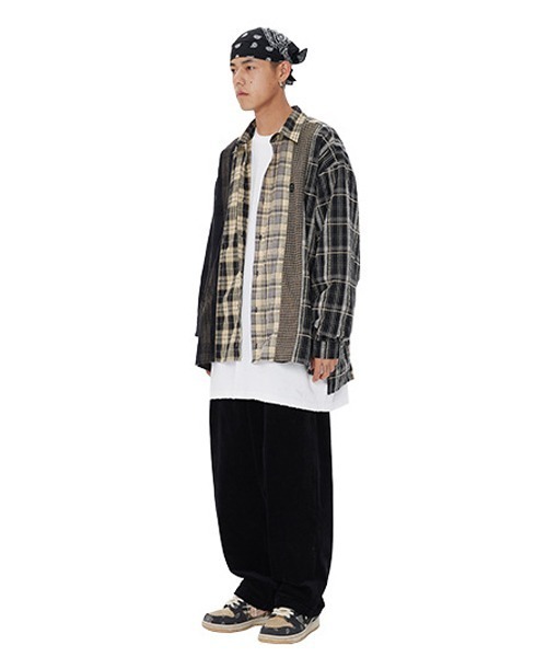 Ressaca(レサーカ)の「オーバーサイズ リメイク 長袖 チェックシャツ(シャツ/ブラウス・メンズ・ブラック・L/XL/M/XXL)」の16枚目の写真
