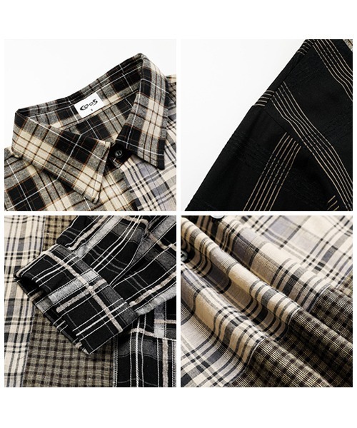 Ressaca(レサーカ)の「オーバーサイズ リメイク 長袖 チェックシャツ(シャツ/ブラウス・メンズ・ブラック・L/XL/M/XXL)」の10枚目の写真