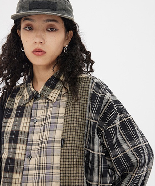 Ressaca(レサーカ)の「オーバーサイズ リメイク 長袖 チェックシャツ(シャツ/ブラウス・メンズ・ブラック・L/XL/M/XXL)」の11枚目の写真