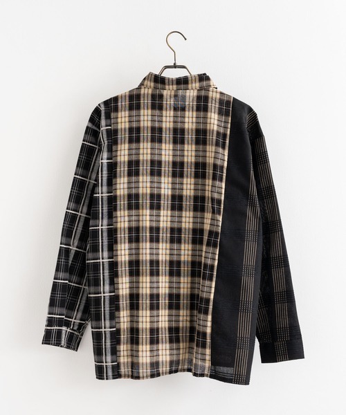 Ressaca(レサーカ)の「オーバーサイズ リメイク 長袖 チェックシャツ(シャツ/ブラウス・メンズ・ブラック・L/XL/M/XXL)」の19枚目の写真
