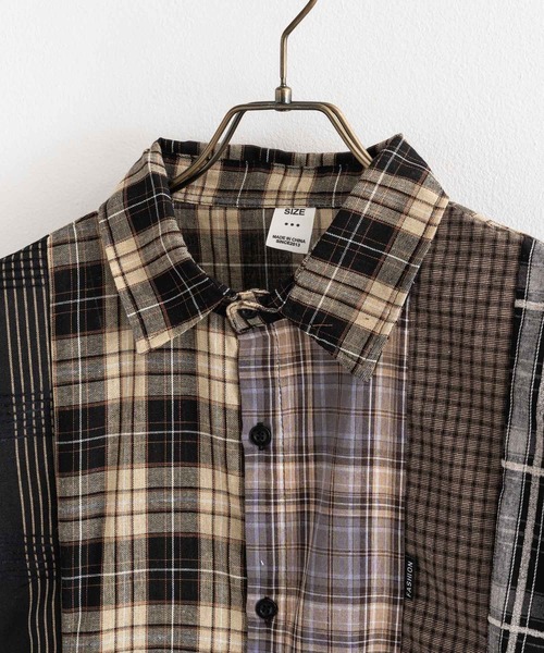 Ressaca(レサーカ)の「オーバーサイズ リメイク 長袖 チェックシャツ(シャツ/ブラウス・メンズ・ブラック・L/XL/M/XXL)」の20枚目の写真