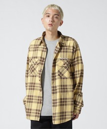 AVIREX | COTTON LINEN CHECK EMBROIDERY SHIRT / コットン リネン 刺繍 チェック  長袖 シャツ / AVIREX /アヴィレックス(シャツ/ブラウス)