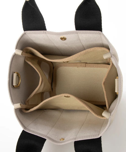 cache cache(カシュ カシュ)の「カシュカシュ cachecache / ショルダー付き2wayテープトートバッグS(トートバッグ・レディース・ブラック/ベージュ/グレー/アイボリー/ベージュ系その他・FREE)」の6枚目の写真