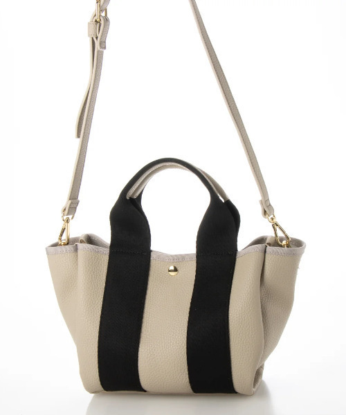 cache cache(カシュ カシュ)の「カシュカシュ cachecache / ショルダー付き2wayテープトートバッグS(トートバッグ・レディース・ブラック/ベージュ/グレー/アイボリー/ベージュ系その他・FREE)」の7枚目の写真